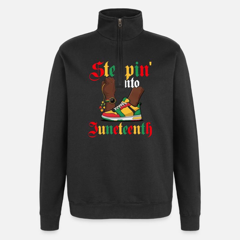 Entrer dans Juneteenth – Fierté noire - Sweat à zip 1/4 - noir