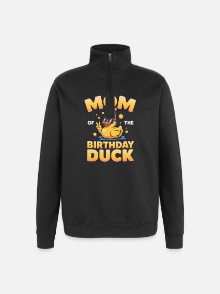 Maman du canard d’anniversaire - Sweat à zip 1/4 - noir