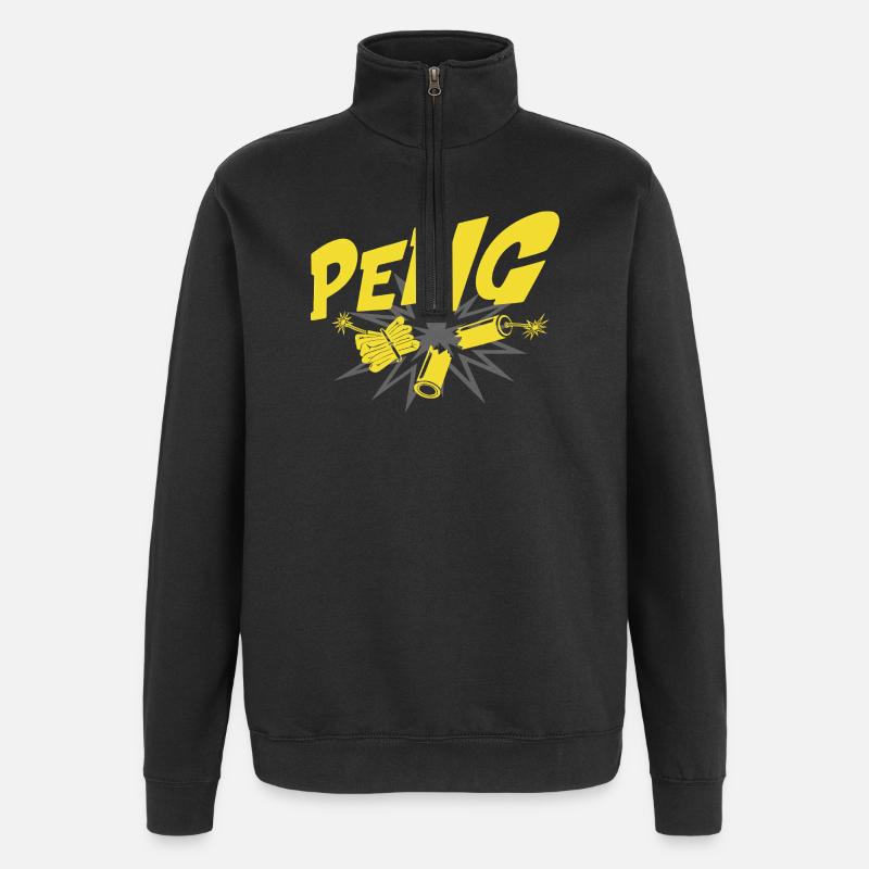 Peng explosion GelbKnall Motiv - Quarter-Zip-Sweatshirt - Schwarz