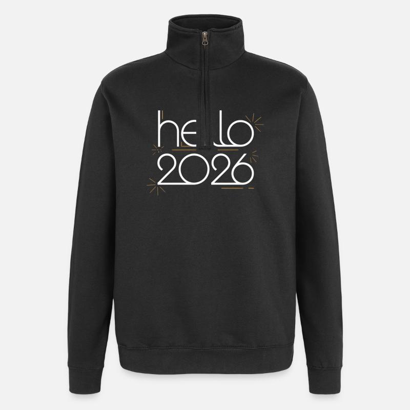 Hallo Neon-Feuerwerk 2026 - Quarter-Zip-Sweatshirt - Schwarz