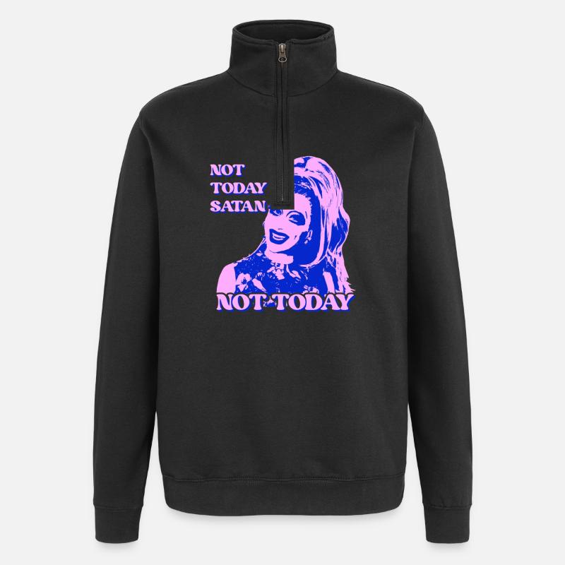 Nicht heute Satan Pop Art - Quarter-Zip-Sweatshirt - Schwarz