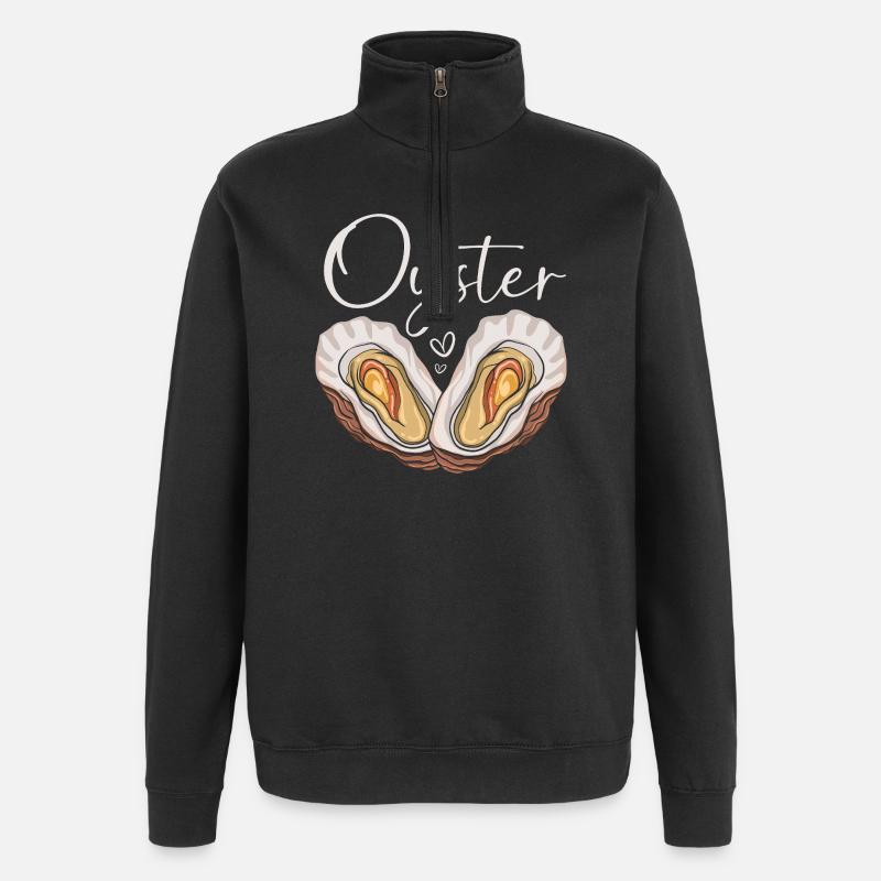 Oysters - Quarter-Zip Sweatshirt - black