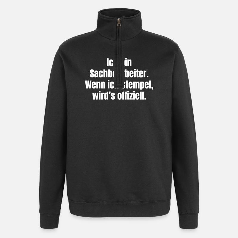 Citation sur l’humour du greffier - Sweat à zip 1/4 - noir
