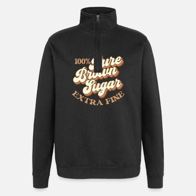 Cassonade 100 % pure – Mélanine Magic - Sweat à zip 1/4 - noir