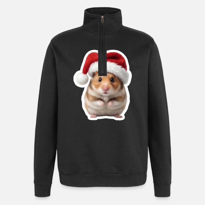 Doux Hamster - Doux Noël - Sweat à zip 1/4 - noir