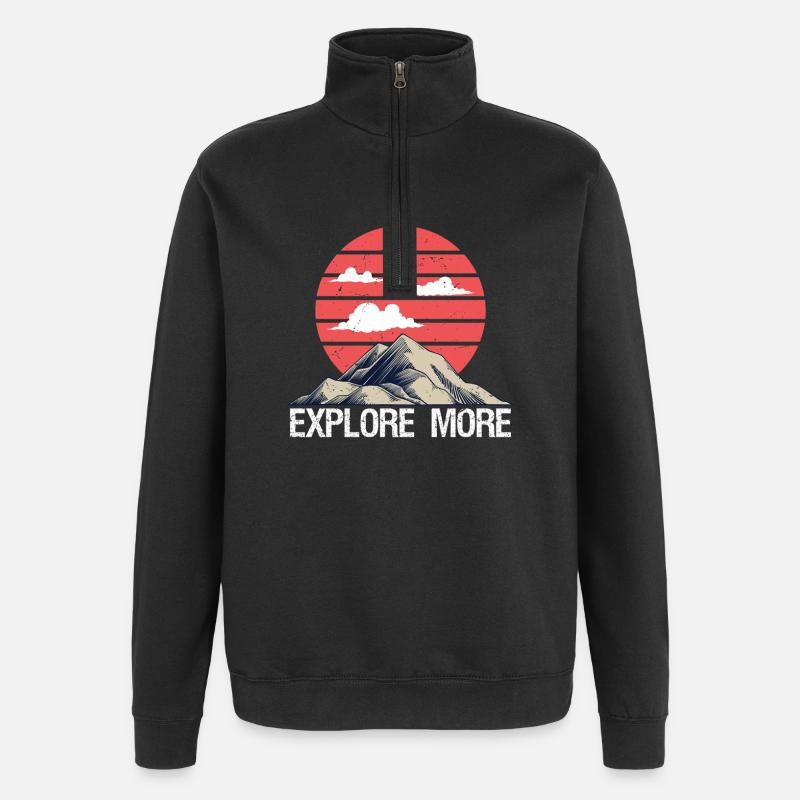Mountain Explore more - Quarter-Zip Sweatshirt - black