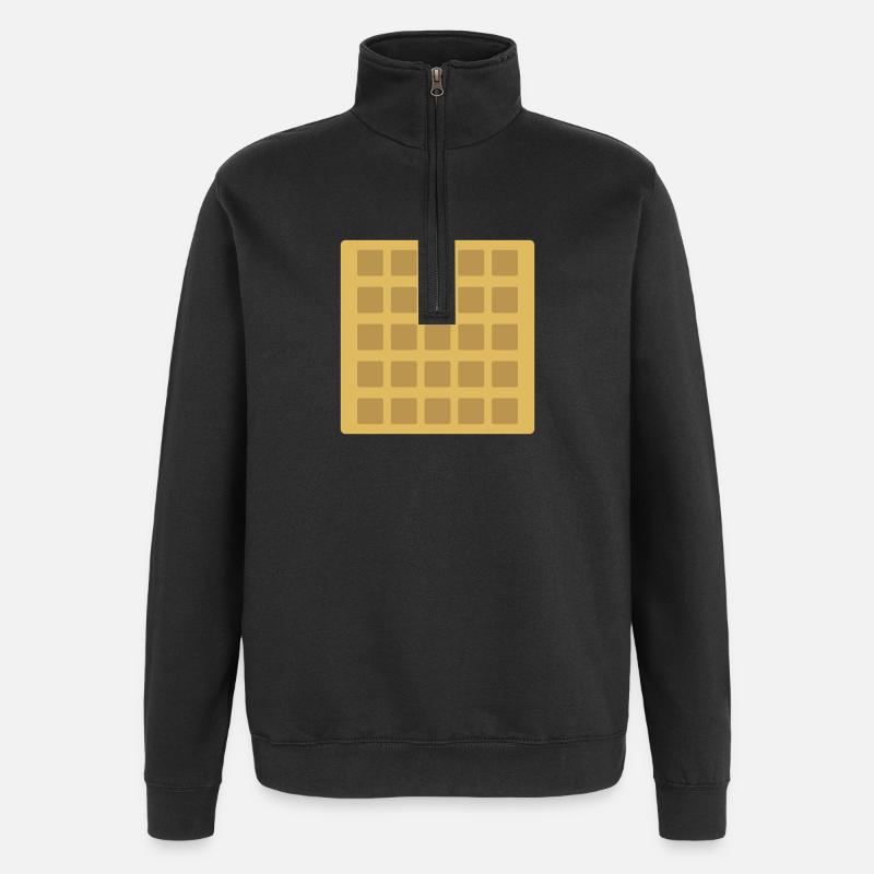 Gaufres - Sweat à zip 1/4 - noir