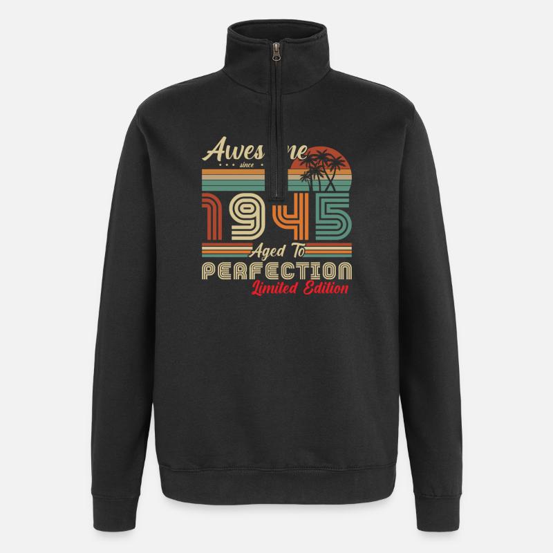 awesome since 1945 - Quarter-Zip Sweatshirt - black