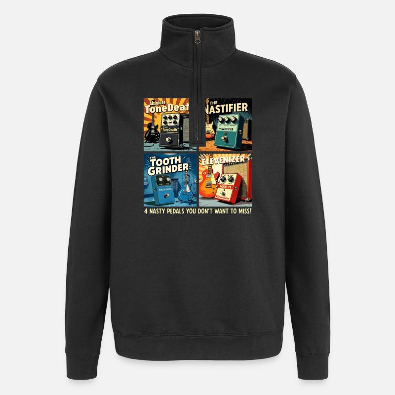 4 imaginary distortion pedals - Quarter-Zip Sweatshirt - black