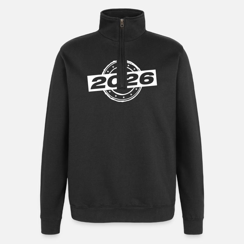 2026 Jahr - Quarter-Zip-Sweatshirt - Schwarz