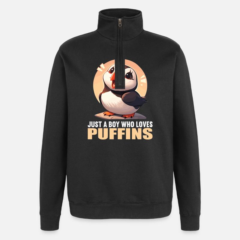 Puffin Papageientaucher - Quarter-Zip-Sweatshirt - Schwarz