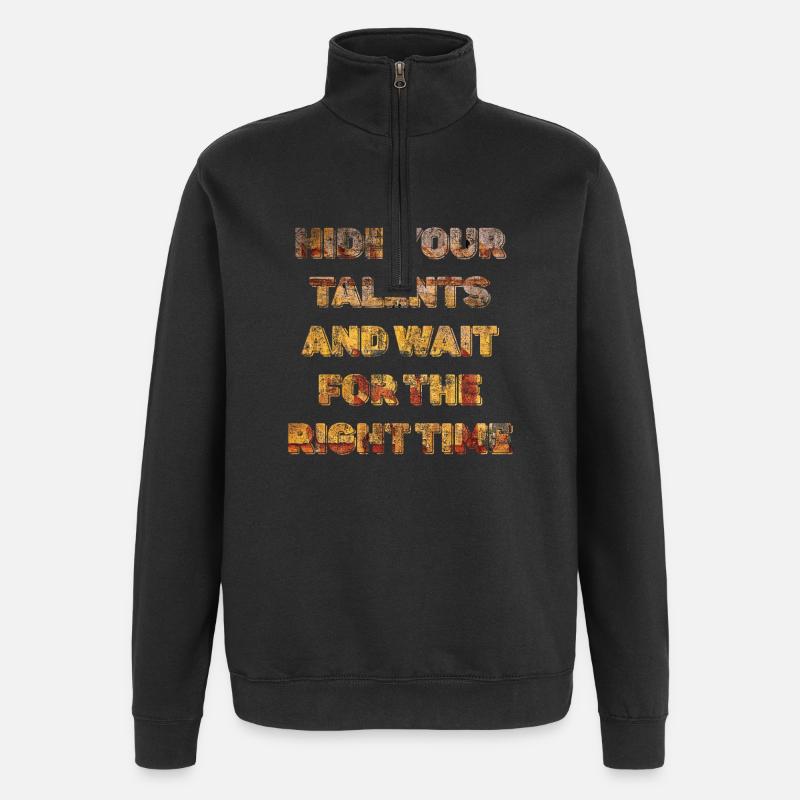 Hide Your Talents and Wait Timing - Quarter-Zip Sweatshirt - black