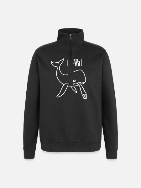 Ott-Wal Stoner Whale - Quarter-Zip-Sweatshirt - Schwarz