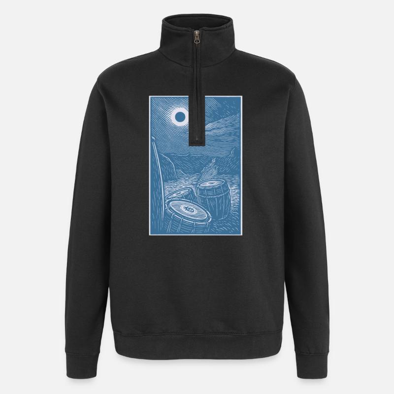 drum trommel beat - Quarter-Zip-Sweatshirt - Schwarz