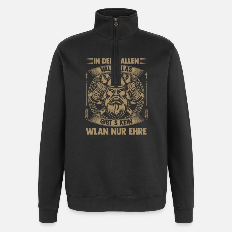 Mittelalter Schildwall Mittelaltermarkt Wikinger - Quarter-Zip-Sweatshirt - Schwarz