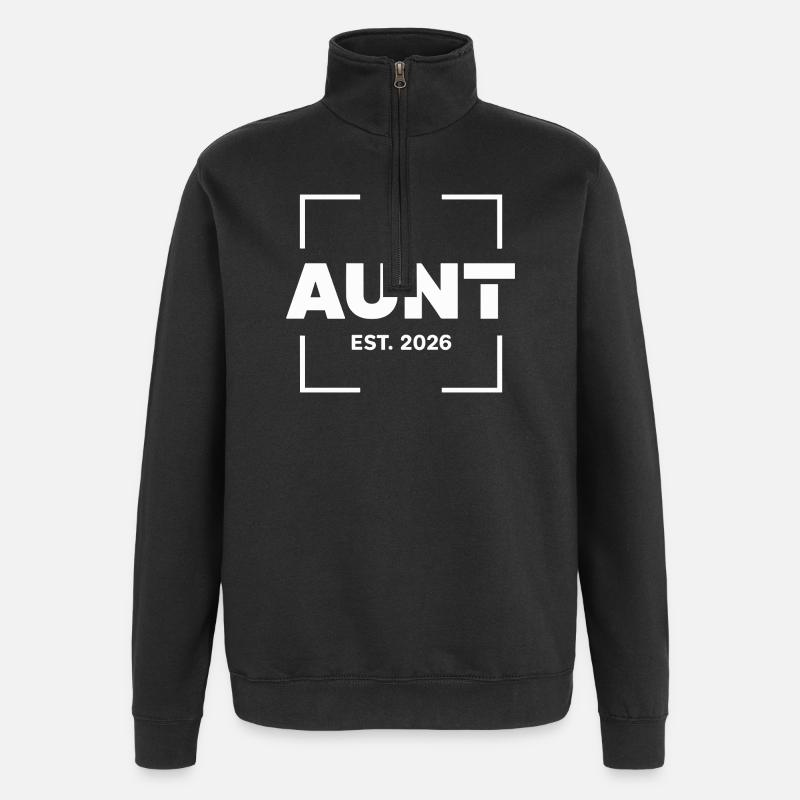 Aunt Est. 2026 Logo - Sweat à zip 1/4 - noir