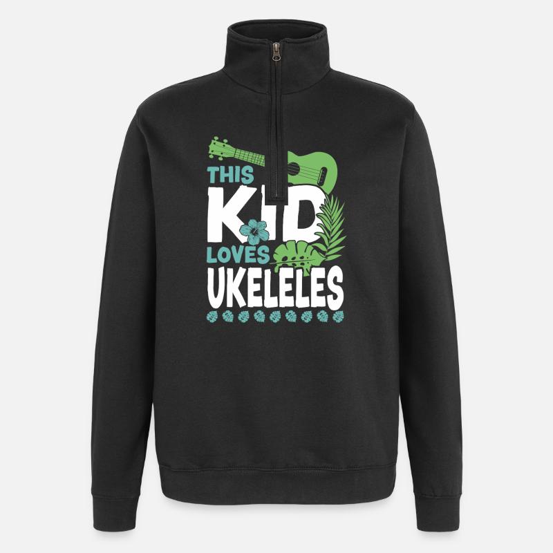 Ukulélé hawaïen Uke Kid Ce gamin - Sweat à zip 1/4 - noir