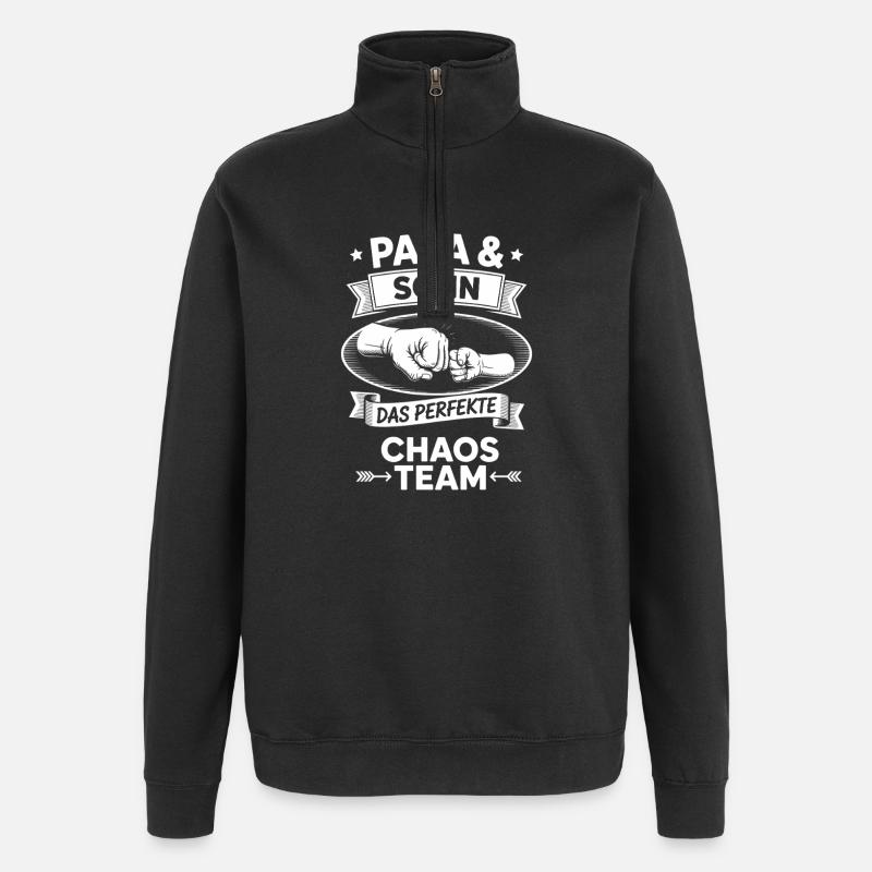 Father Son Chaos Team - Quarter-Zip Sweatshirt - black
