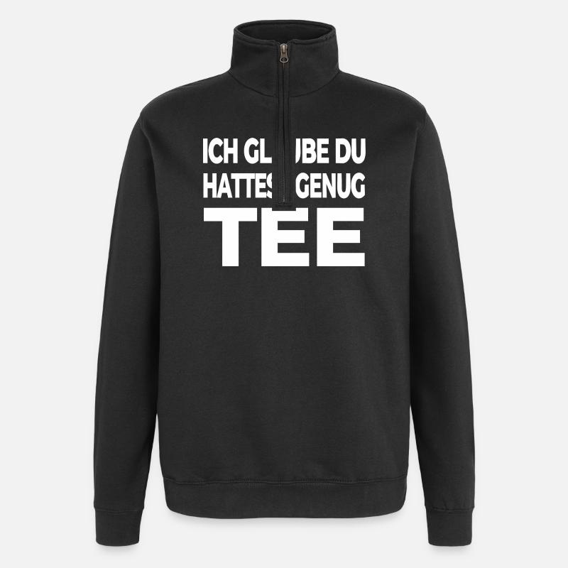 Tee - Quarter-Zip-Sweatshirt - Schwarz