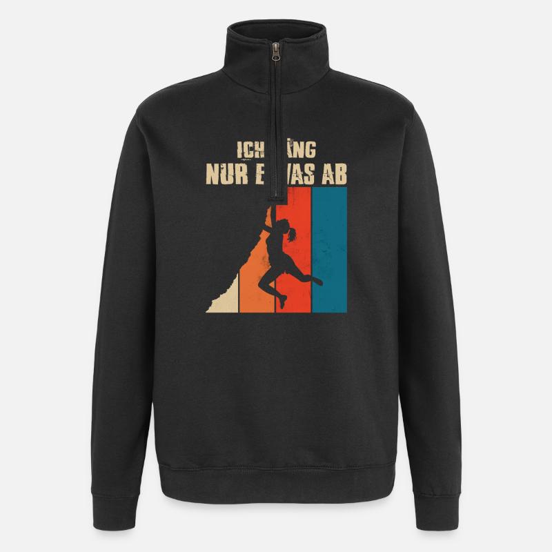 Bouldern Geschenke Klettern Kletterer Boulderer - Quarter-Zip-Sweatshirt - Schwarz