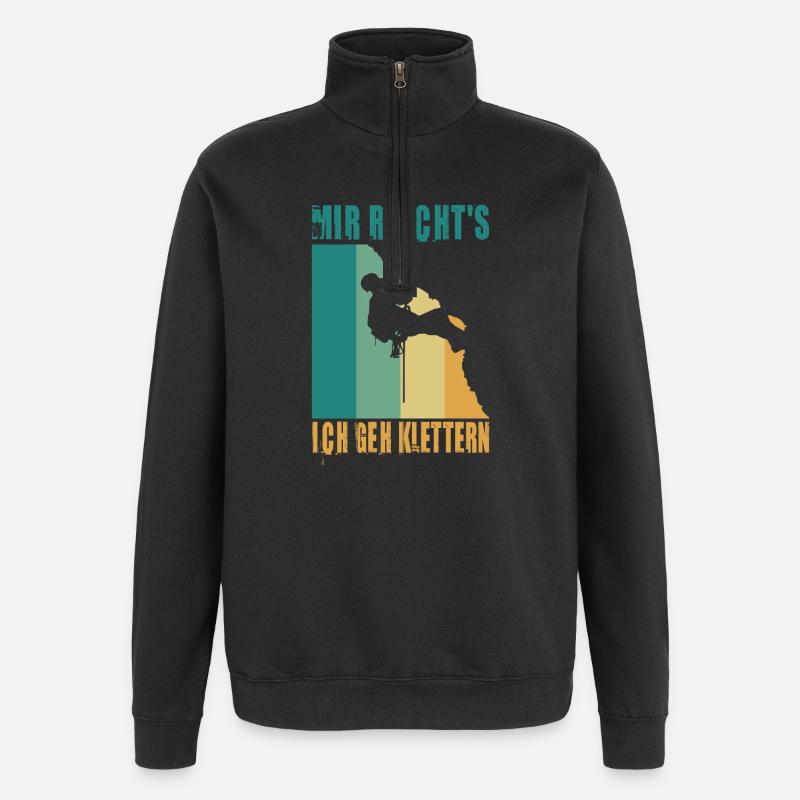 Bouldern Geschenke Klettern Kletterer Boulderer - Quarter-Zip-Sweatshirt - Schwarz