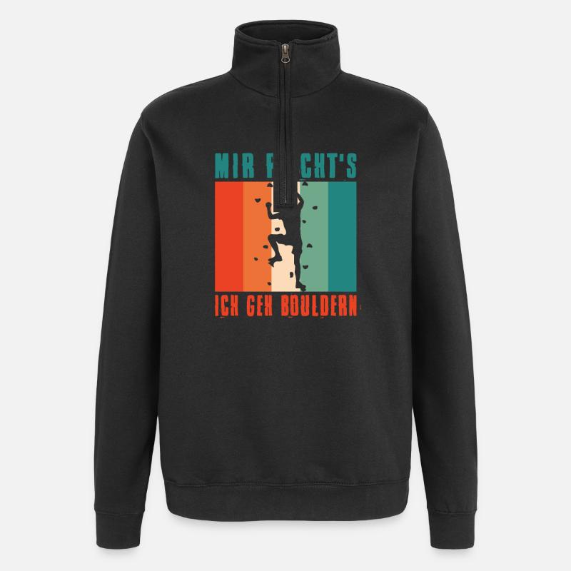 Bouldering Gifts Climbing Climber Boulderer - Quarter-Zip Sweatshirt - black
