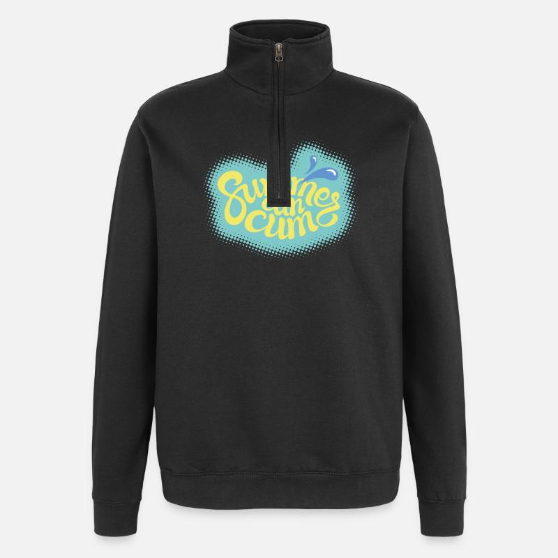 Ambiance estivale chaude – Déclaration de l’été - Sweat à zip 1/4 - noir