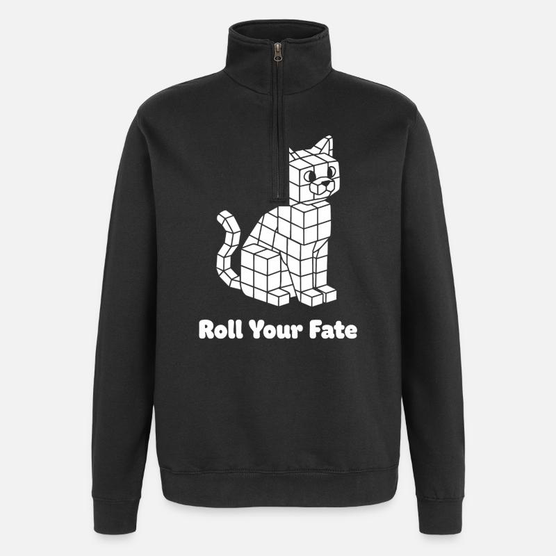 Dice Cat : Jet Your Fate - Sweat à zip 1/4 - noir
