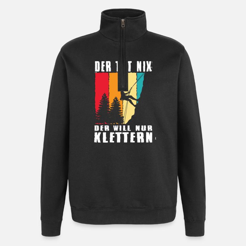 Bouldern Geschenke Klettern Kletterer Boulderer - Quarter-Zip-Sweatshirt - Schwarz