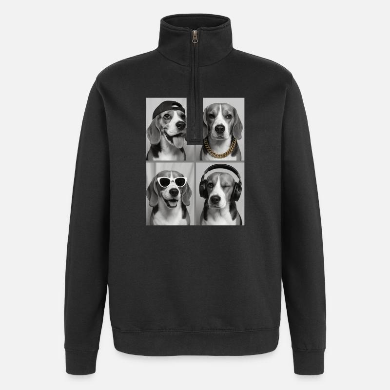 Beagle - Sweat à zip 1/4 - noir