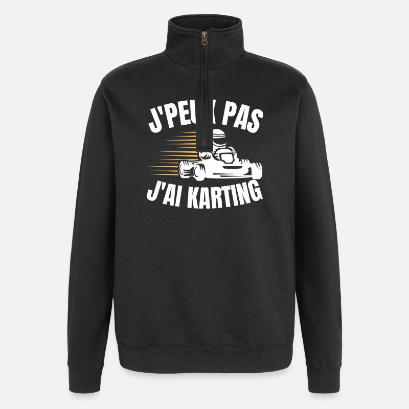 J’Peux Pas J’ai Karting Pilote - Sweat à zip 1/4 - noir