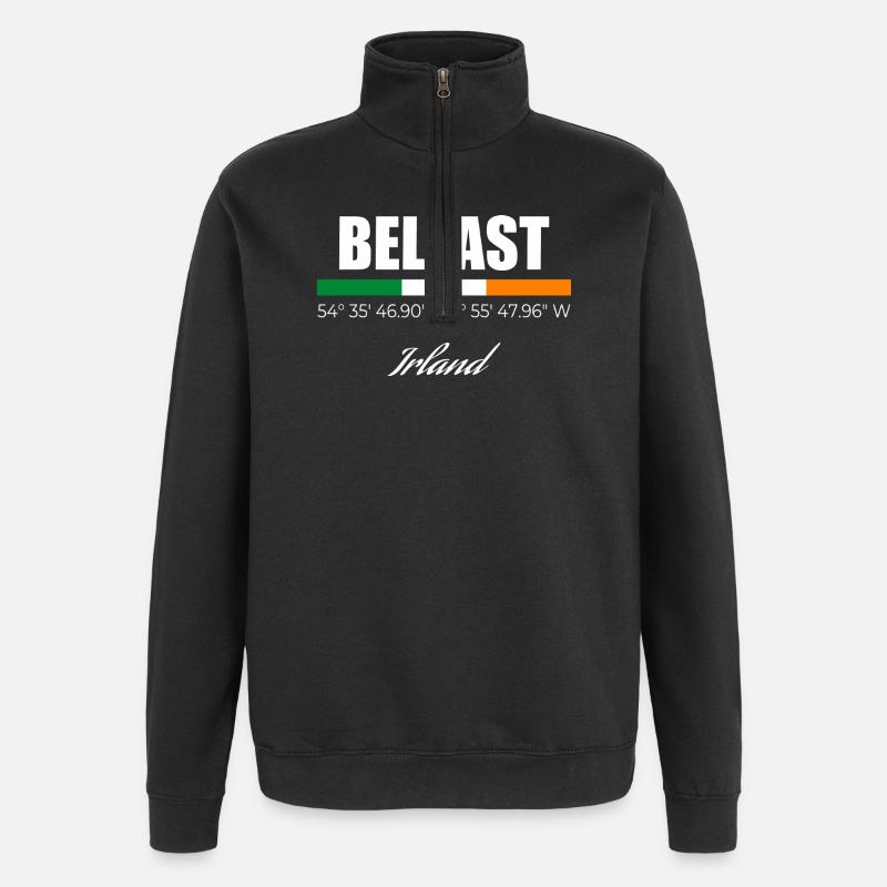 Belfast - Sweat à zip 1/4 - noir