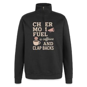 Cadeau du club de pom-pom girls - Sweat à zip 1/4 - noir - Devant - AI Model Female 172 light (172cm) & AI Model Male 178 dark (178cm)