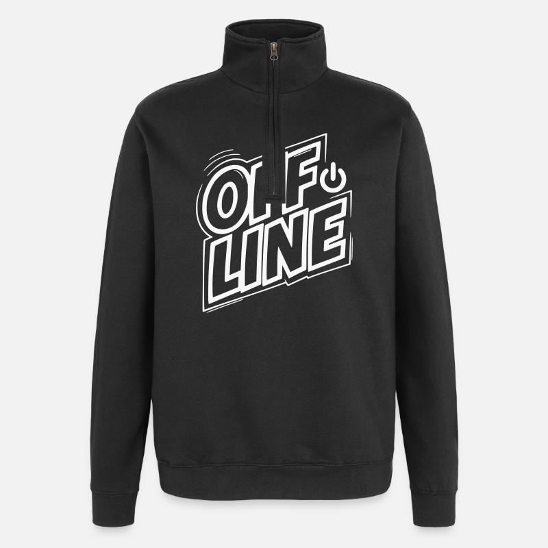 Offline Modus Retro - Quarter-Zip-Sweatshirt - Schwarz