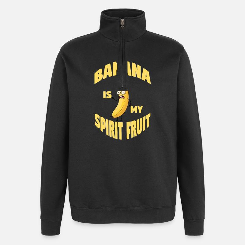 Banane Ist Mein Geistfrucht - Quarter-Zip-Sweatshirt - Schwarz