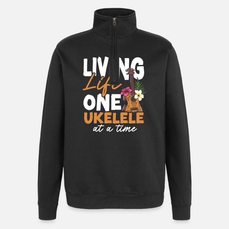 Ukulélé hawaïen Ukulélé Vie - Sweat à zip 1/4 - noir