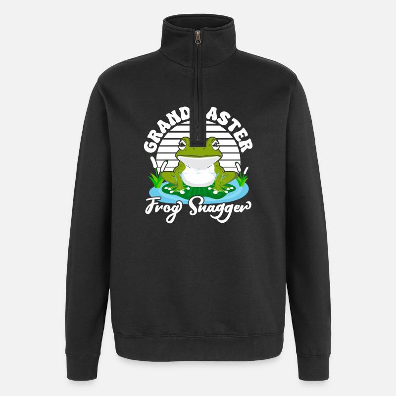 Frog Catcher Grandmaster Frog Snagger Frog - Quarter-Zip-Sweatshirt - Schwarz