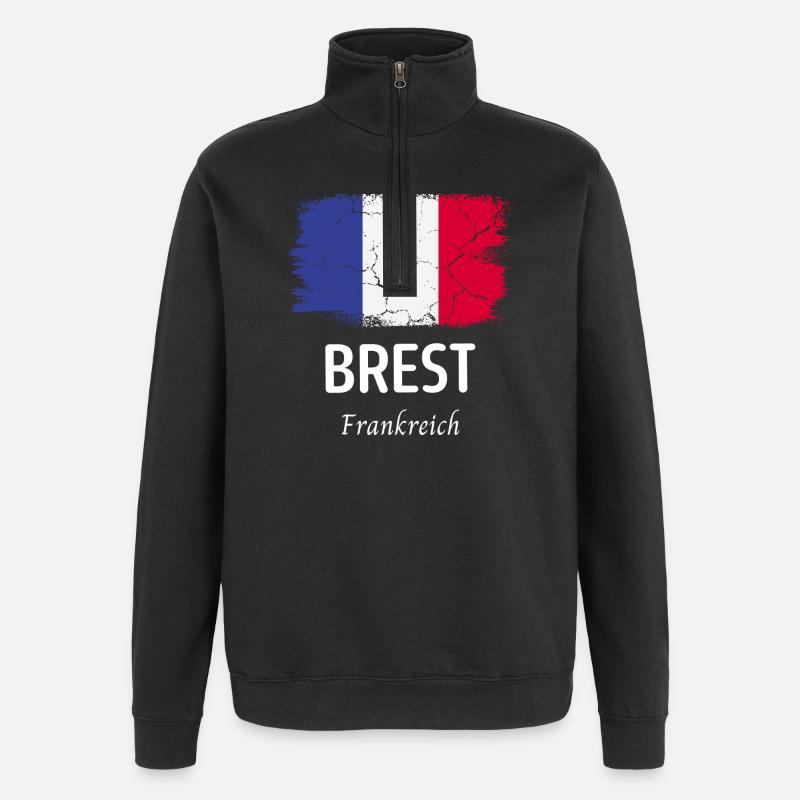 Brest - Quarter-Zip Sweatshirt - black