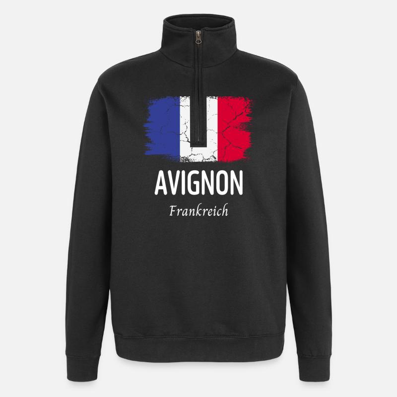 Avignon - Sweat à zip 1/4 - noir