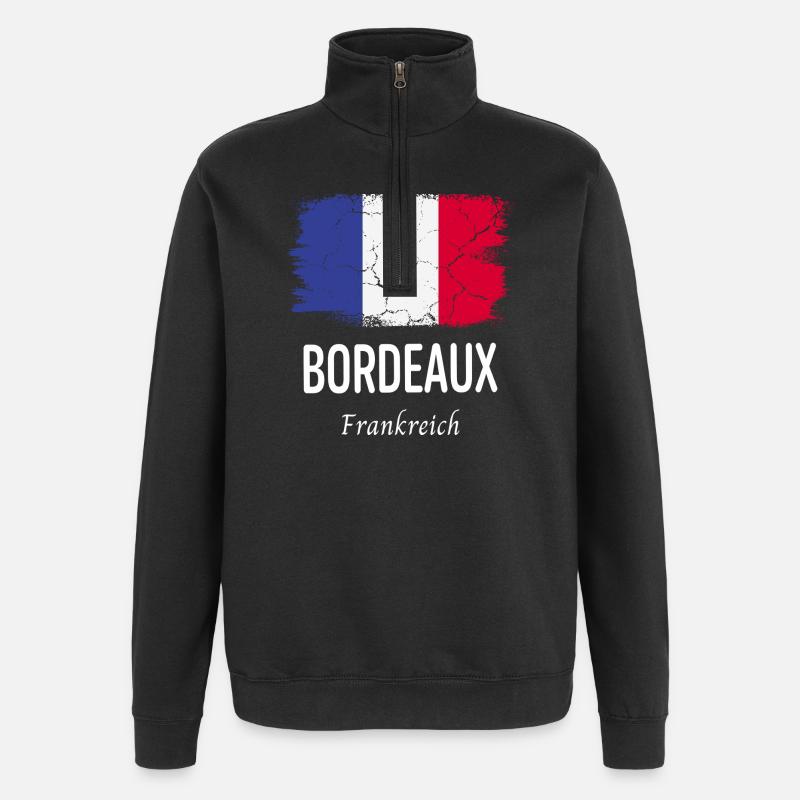 Bordeaux - Sweat à zip 1/4 - noir