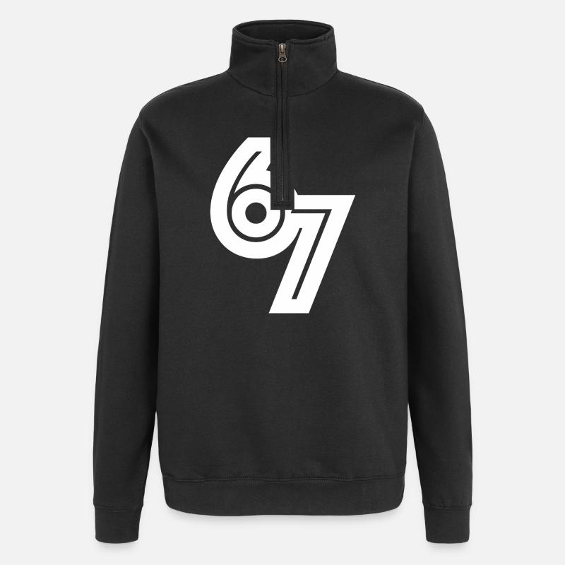 67_meme - Sweat à zip 1/4 - noir