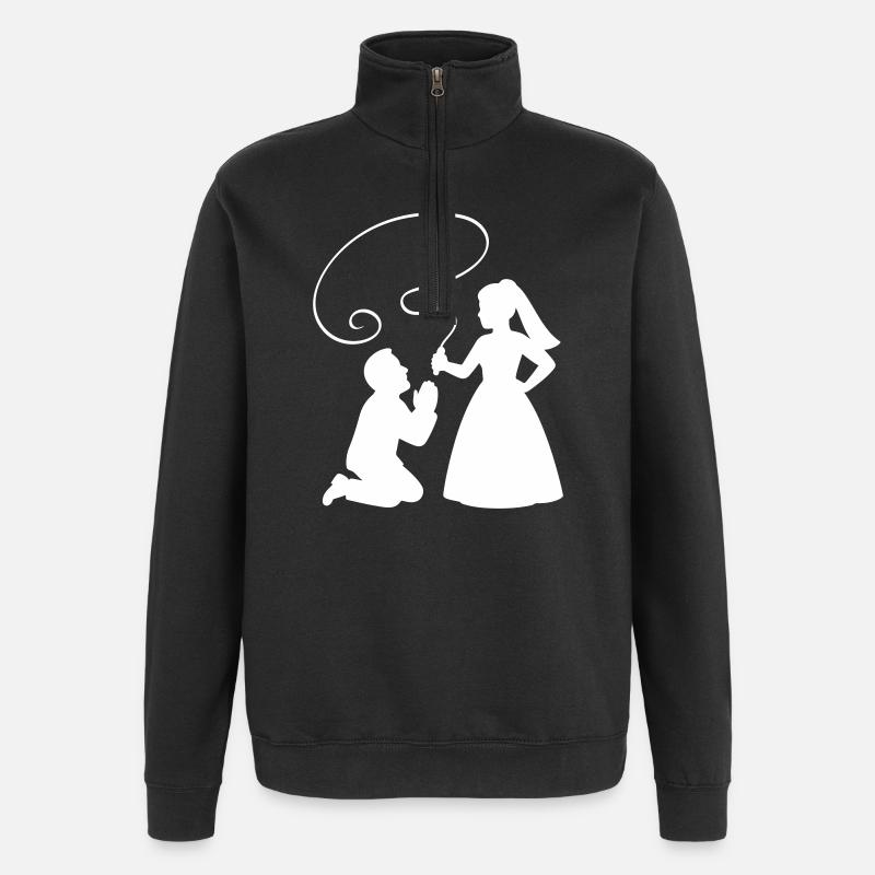 Brautpaar Ehepaar Peitsche - Quarter-Zip-Sweatshirt - Schwarz