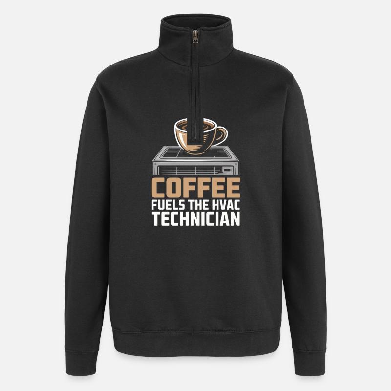 Kaffee Liebender HVAC Techniker Geschenk Arbeiter - Quarter-Zip-Sweatshirt - Schwarz