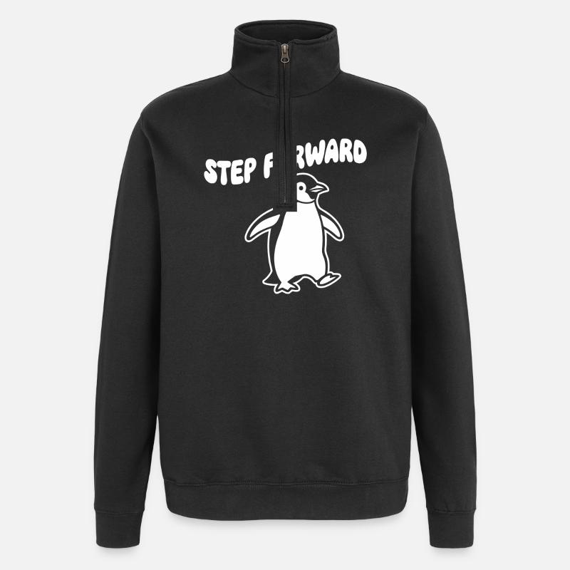 Avance Penguin – Art au trait - Sweat à zip 1/4 - noir