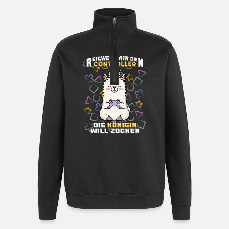 La Reine veut jouer - Sweat à zip 1/4 - noir