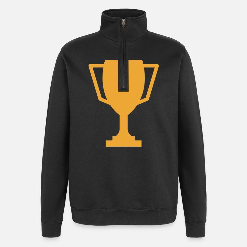 Trophäe - Quarter-Zip-Sweatshirt - Schwarz