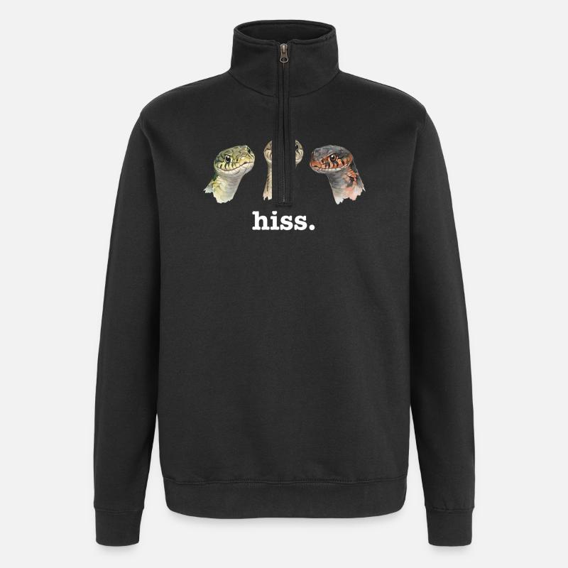 Snake Funny Snake Lover Lusti - Quarter-Zip Sweatshirt - black