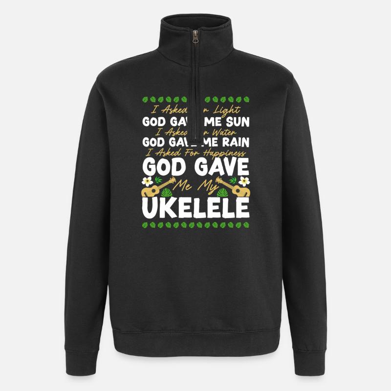 Ukulélé hawaïen que j’ai demandé - Sweat à zip 1/4 - noir