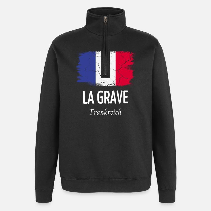 La Grave - Sweat à zip 1/4 - noir