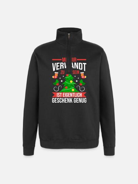 Noël du Père Noël - Sweat à zip 1/4 - noir